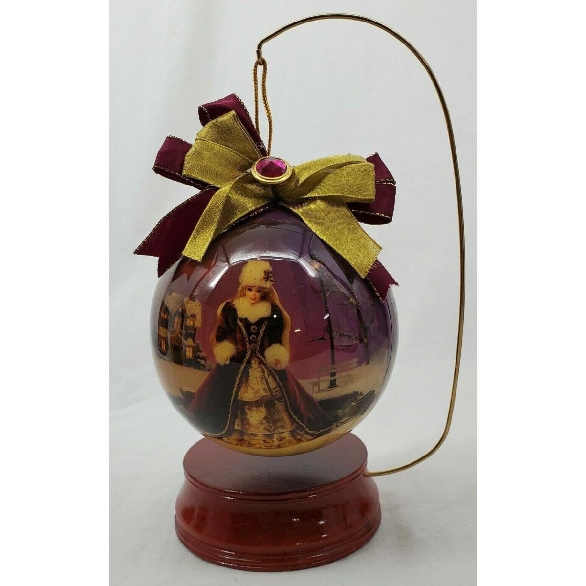 Christmas Ornament From Barbie with Love Decopage Ornament 3.5 Globe Circa 1996