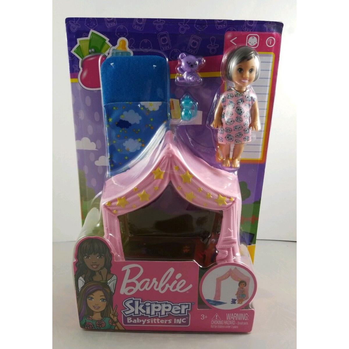 Barbie Skipper Babysits Inc. Kelly Chelsea Baby Toddler Playset Tent Camping