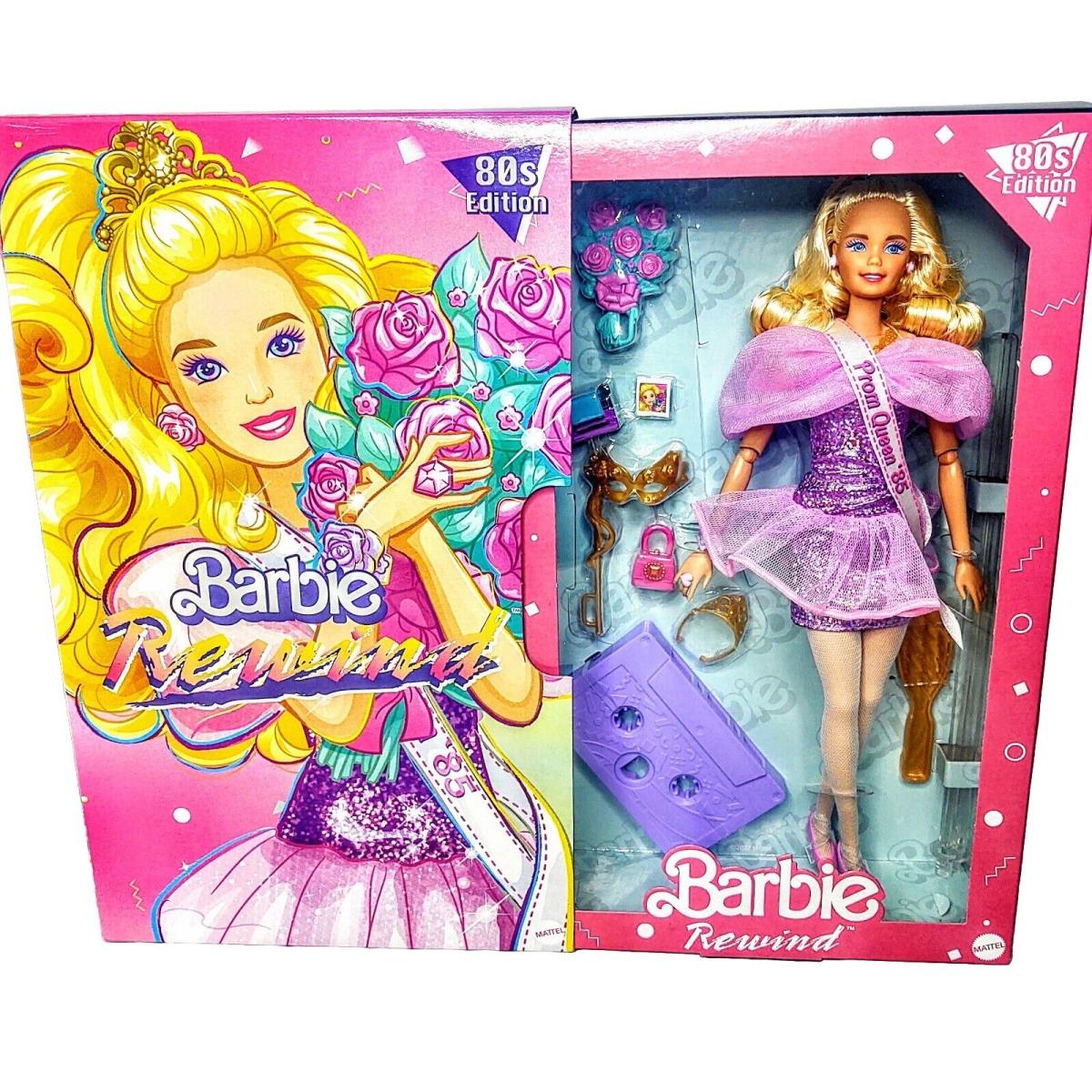 2023 Barbie Doll Rewind Series 80s Edition Prom Queen `85 Curly Blonde Hair Nrfb