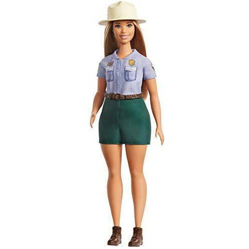 Barbie 12-in Blonde Curvy Park Ranger Doll with Ranger Outfit Including Denim