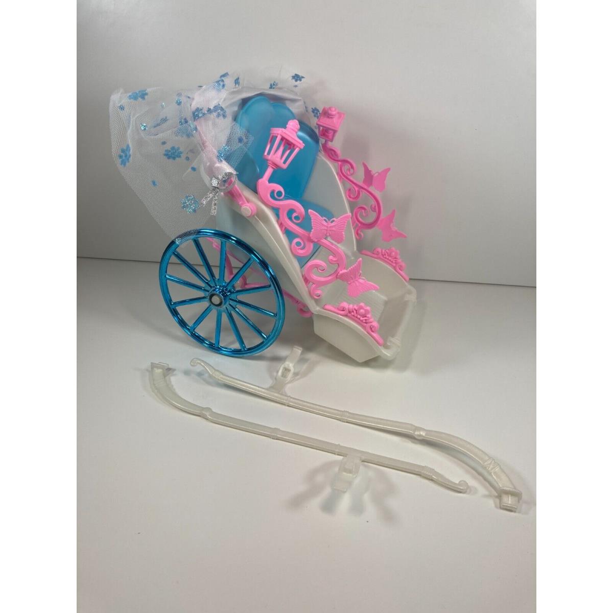 Barbie Fantasy Tales Carriage Mattel 1999 Partial White Blue Pink