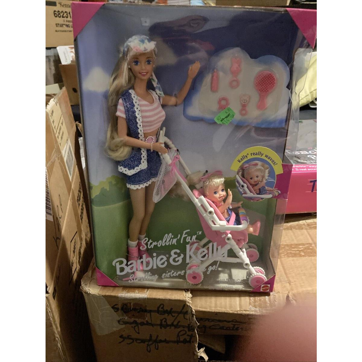 1995 Strollin` Fun Barbie Kelly Doll with Stroller Play Set