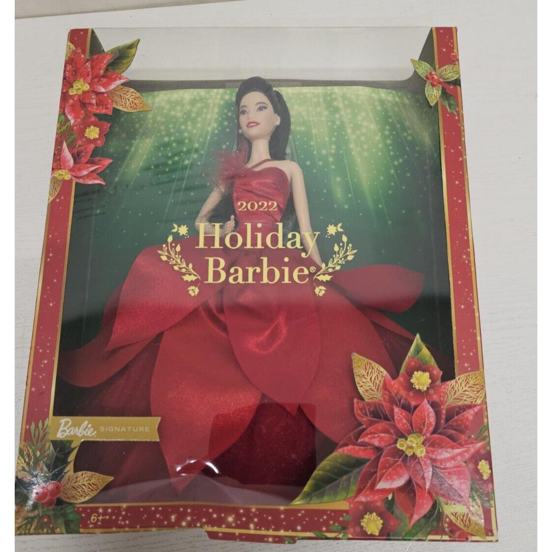 Mattel Holiday Barbie 2022 with Black Hair Distresses Packaging