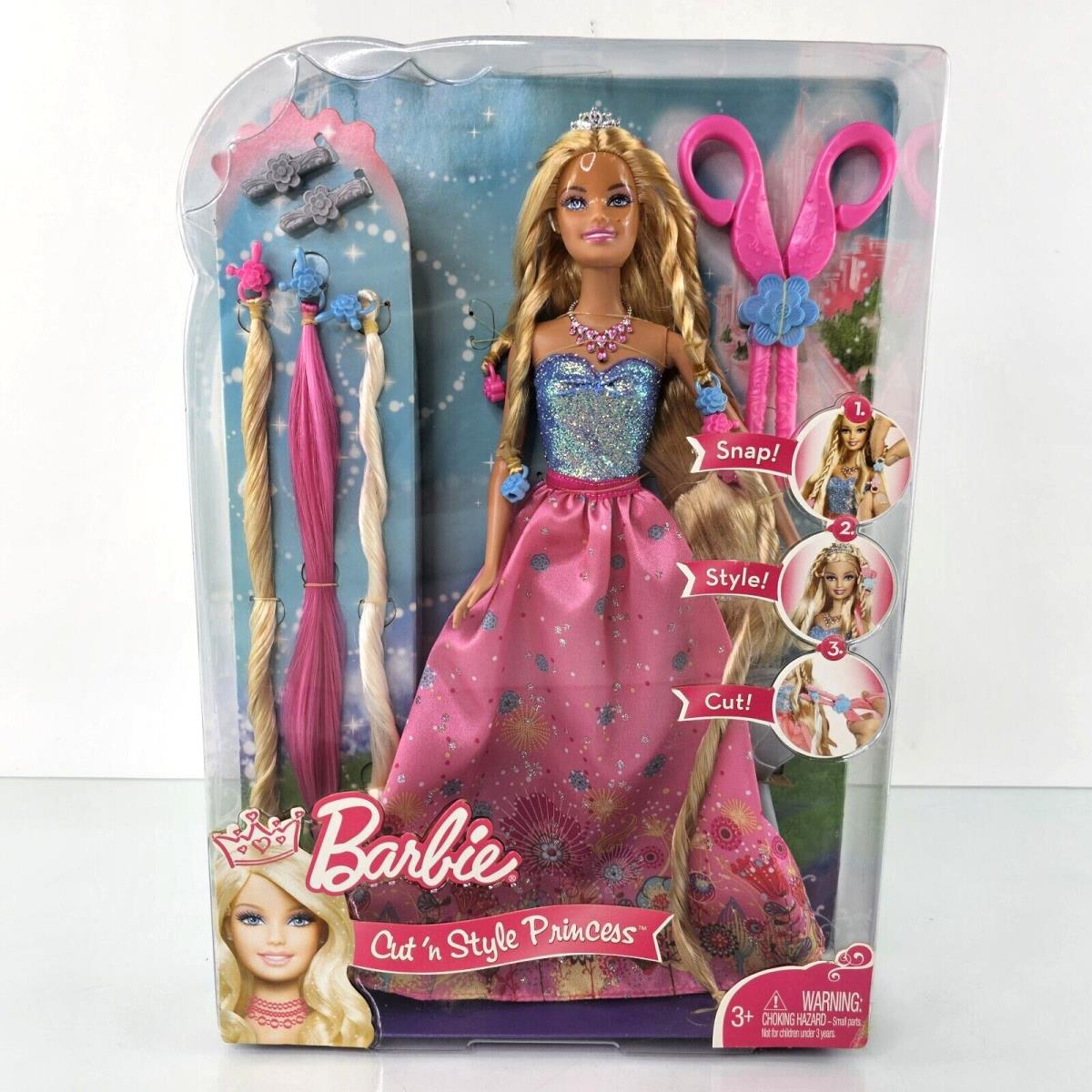 Barbie Cut N Style Princess Doll Blonde T7362 Pink Fashion Snap Hair 2010 Read