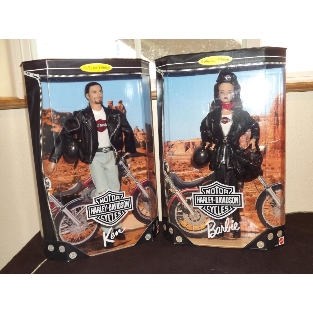 1999 Mattel Harley Davidson Barbie and Ken 22256 22255 Nrfb