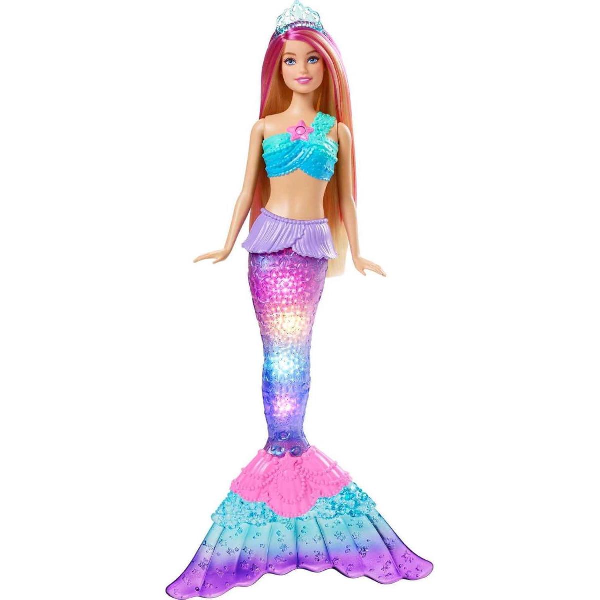 Barbie Dreamtopia Doll Mermaid Toy with Water-activated Light-up Tail Hair