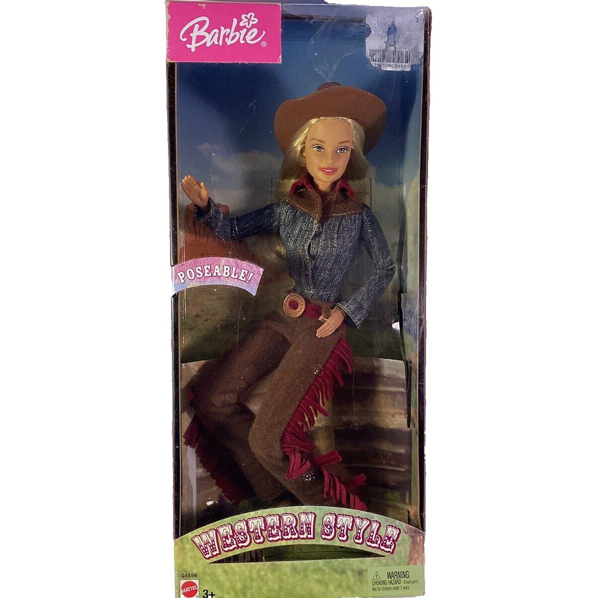 Barbie Western Style Poseable Doll 2004 From Mattel G4598 Nrfb