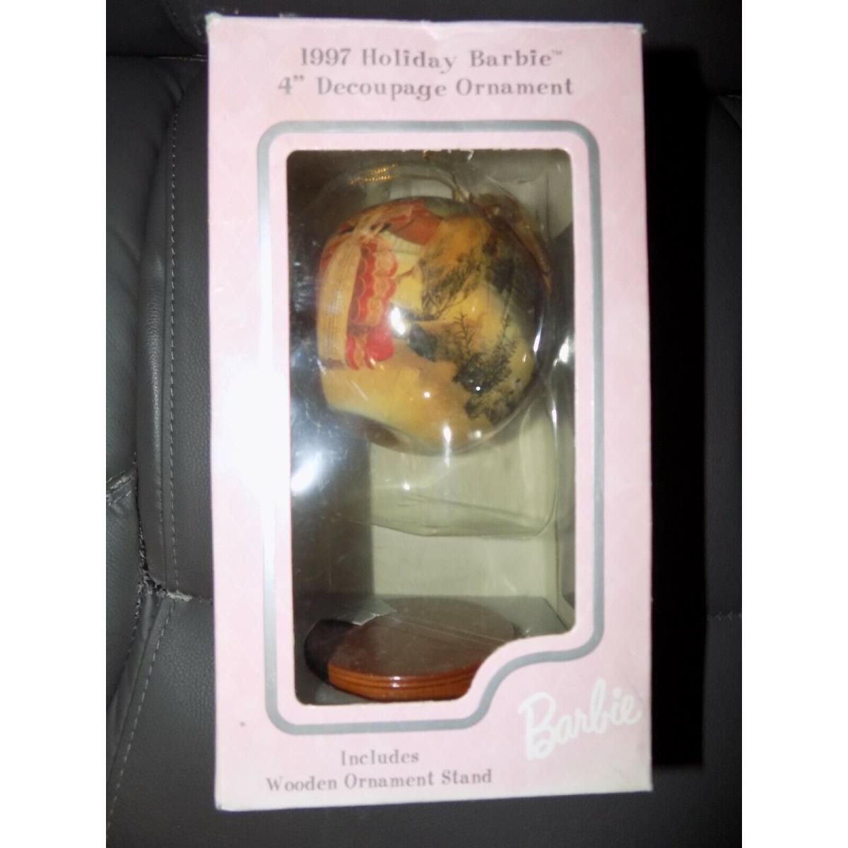 1997 Holiday Barbie Decoupage Ornament with Stand