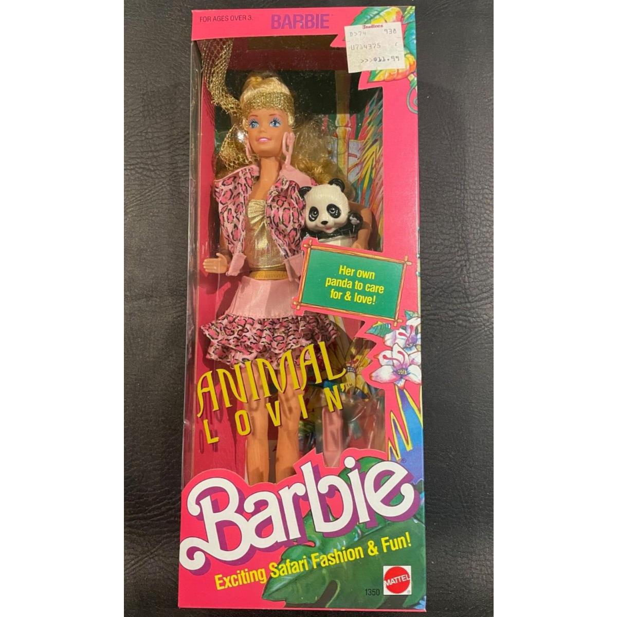 Barbie-animal Lovin` Barbie Doll with Panda Vintage Mattel 1988 1350 Z