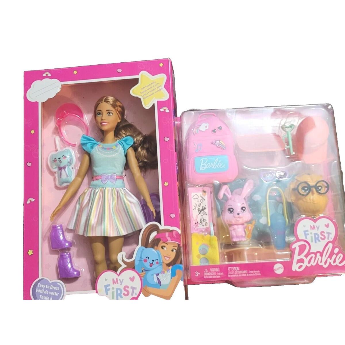 Barbie My First Barbie Doll+ Owl Bunny Accessory Set Theresa 13.5 Posable