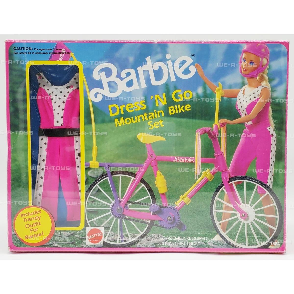 Barbie Dress `N Go Mountain Bike Set 1991 Mattel No 7564 Nrfb