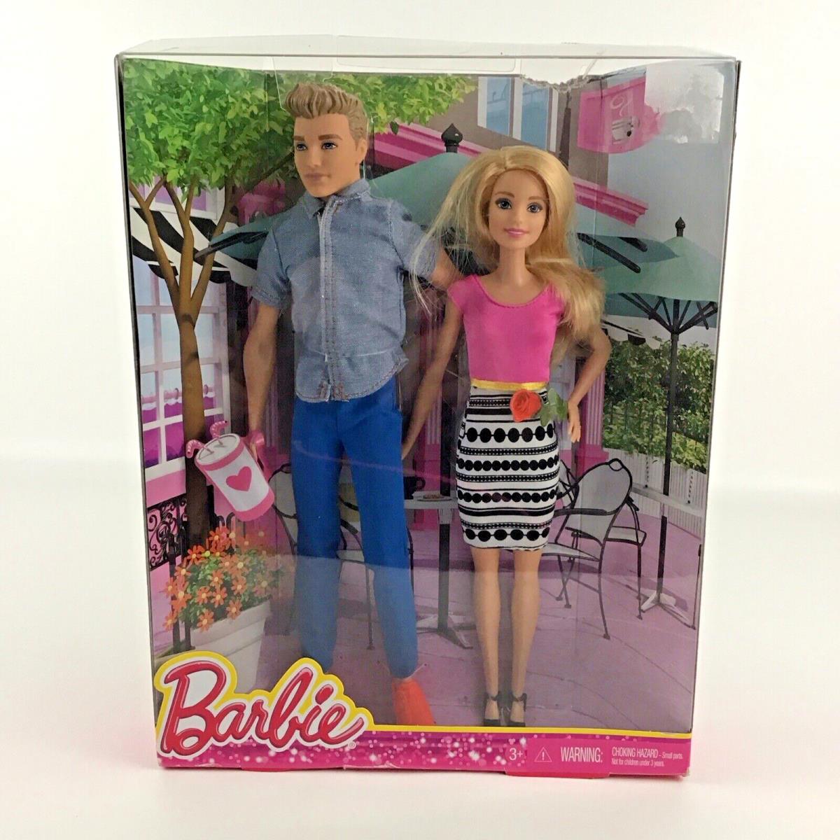 Barbie Ken Fashion Dolls Coffee Shop Bistro Date Collectible Figures Mattel 2015