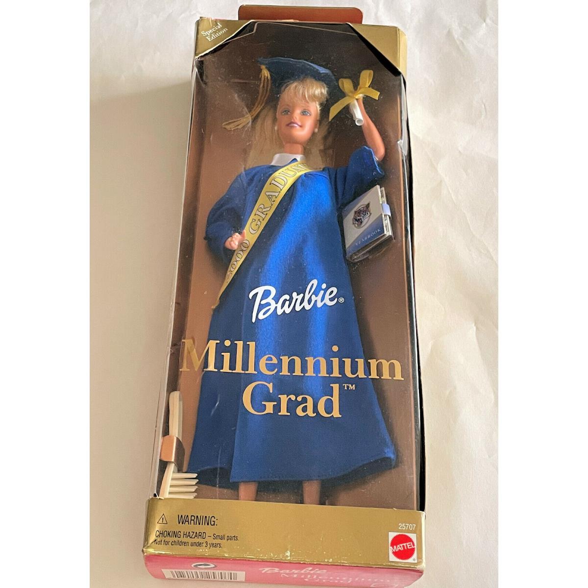 1999 Millennium Grad Graduation Barbie Doll W/ Diploma Yearbook Mattel 25707