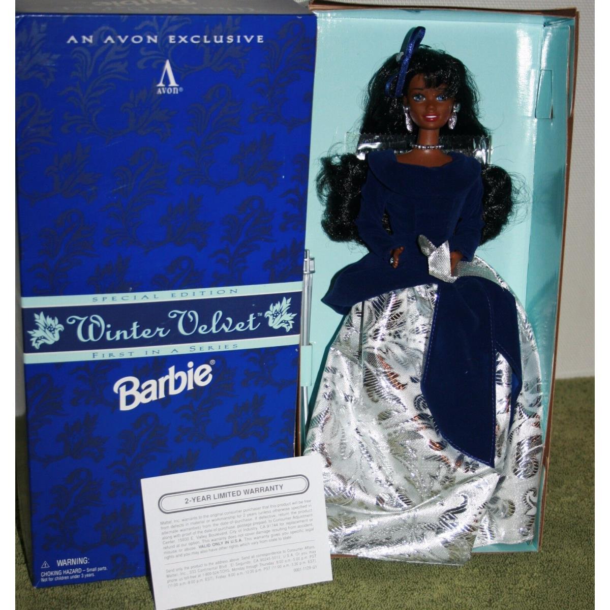 Barbie AN Avon Exclusive Special Edition Winter Velvet Barbie African American