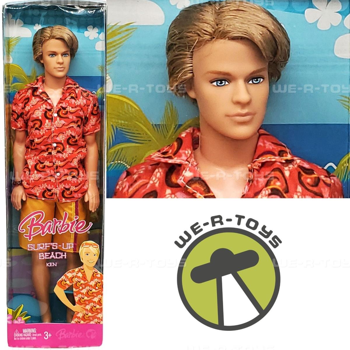 Barbie Surf`s Up Beach Ken in Hawaiian Shirt Doll 2007 Mattel L9548