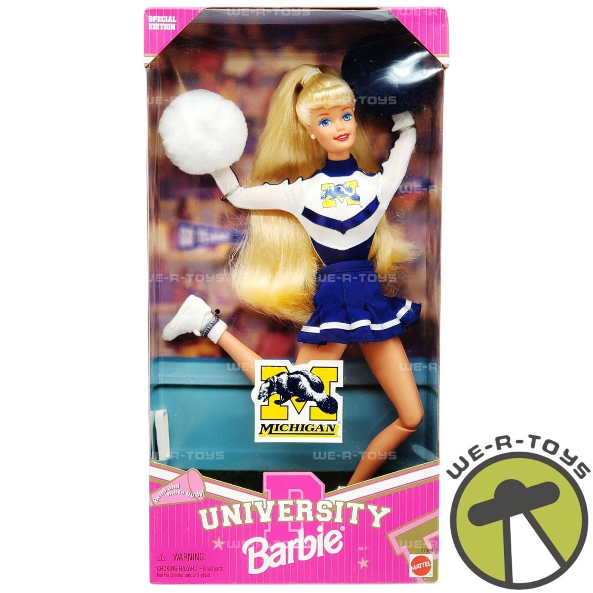 Barbie University of Michigan Cheerleader Doll Special Edition 1996 Mattel 17398