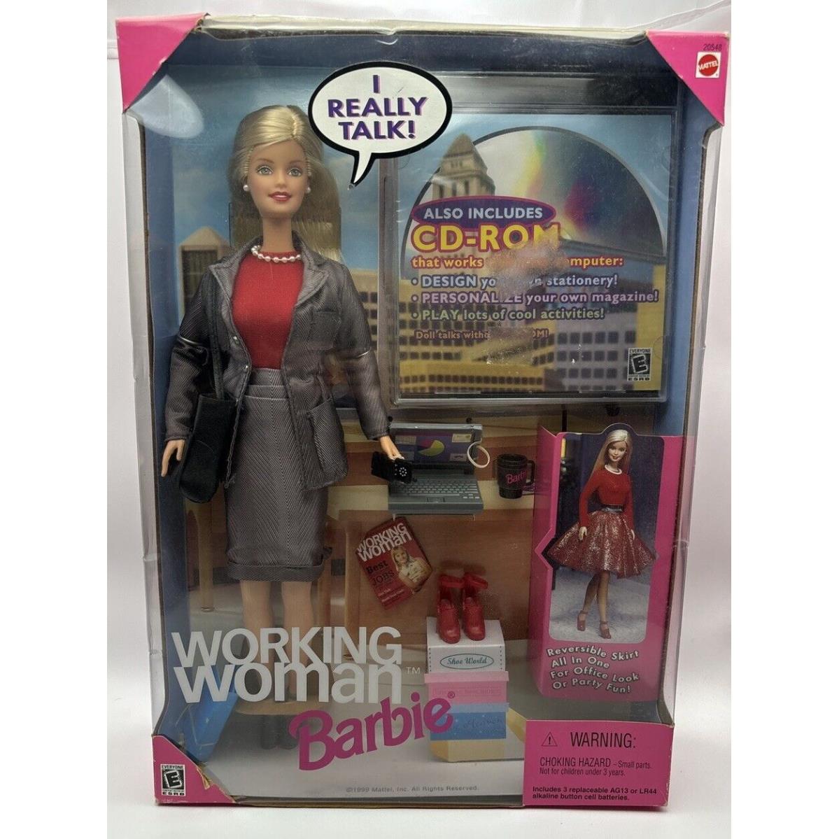 1999 Vintage Working Woman Barbie Doll with Cd-rom 20548