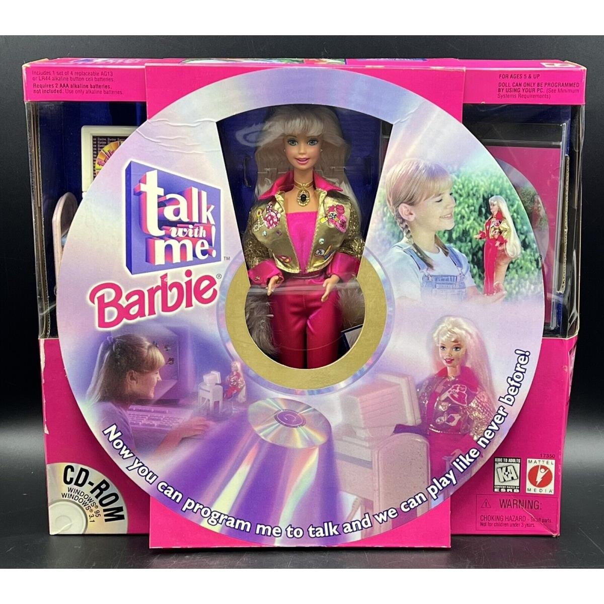 Barbie 1997 Talk with Me Interactive Programmable Cd-rom Nrfb