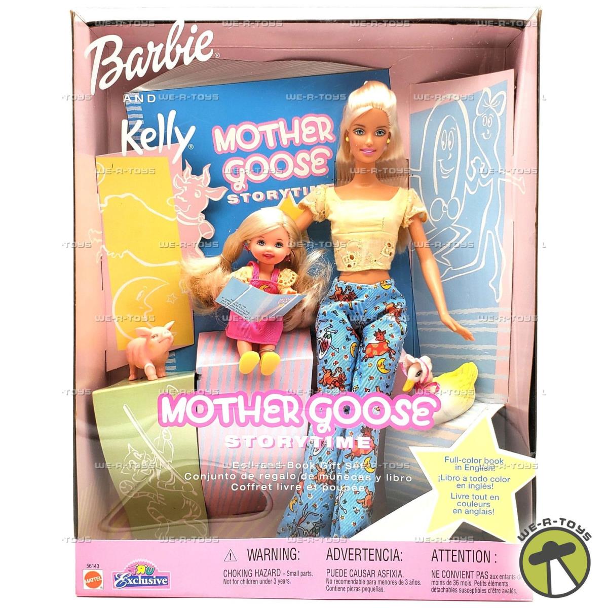 Barbie and Kelly Mother Goose Story Time Doll Book Gift Set 2002 Mattel 56143