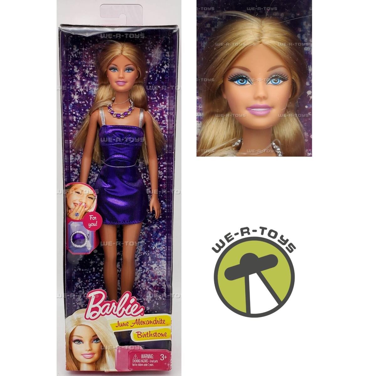 Barbie June Alexandrite Birthstone Doll 2011 Mattel X8615 Nrfb