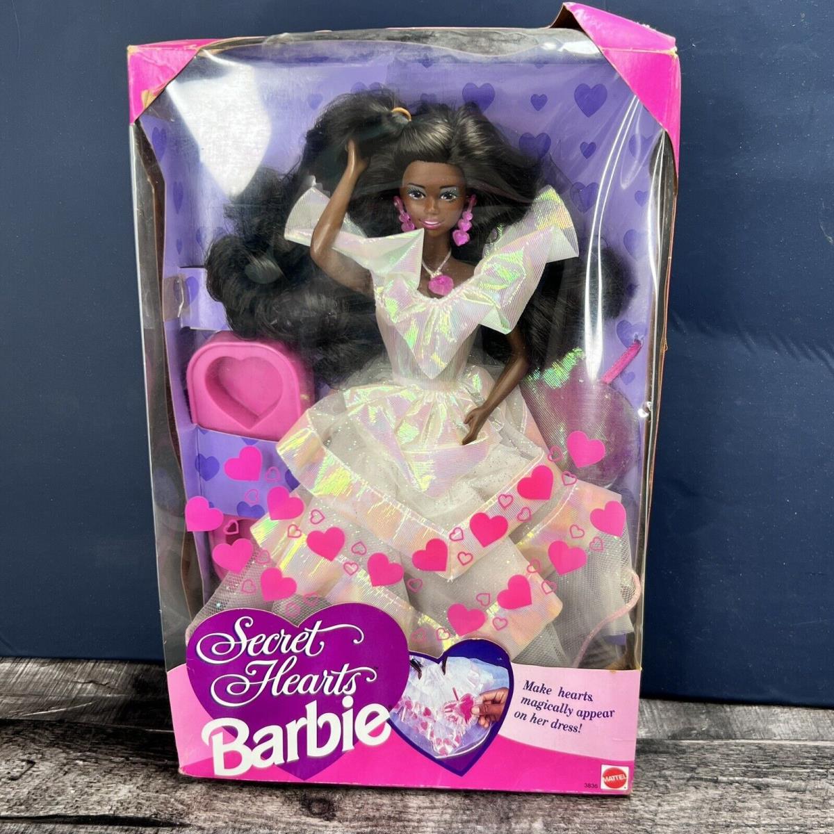 Vintage 1992 Secret Hearts Barbie Doll 3836 AA African American Black 1990s