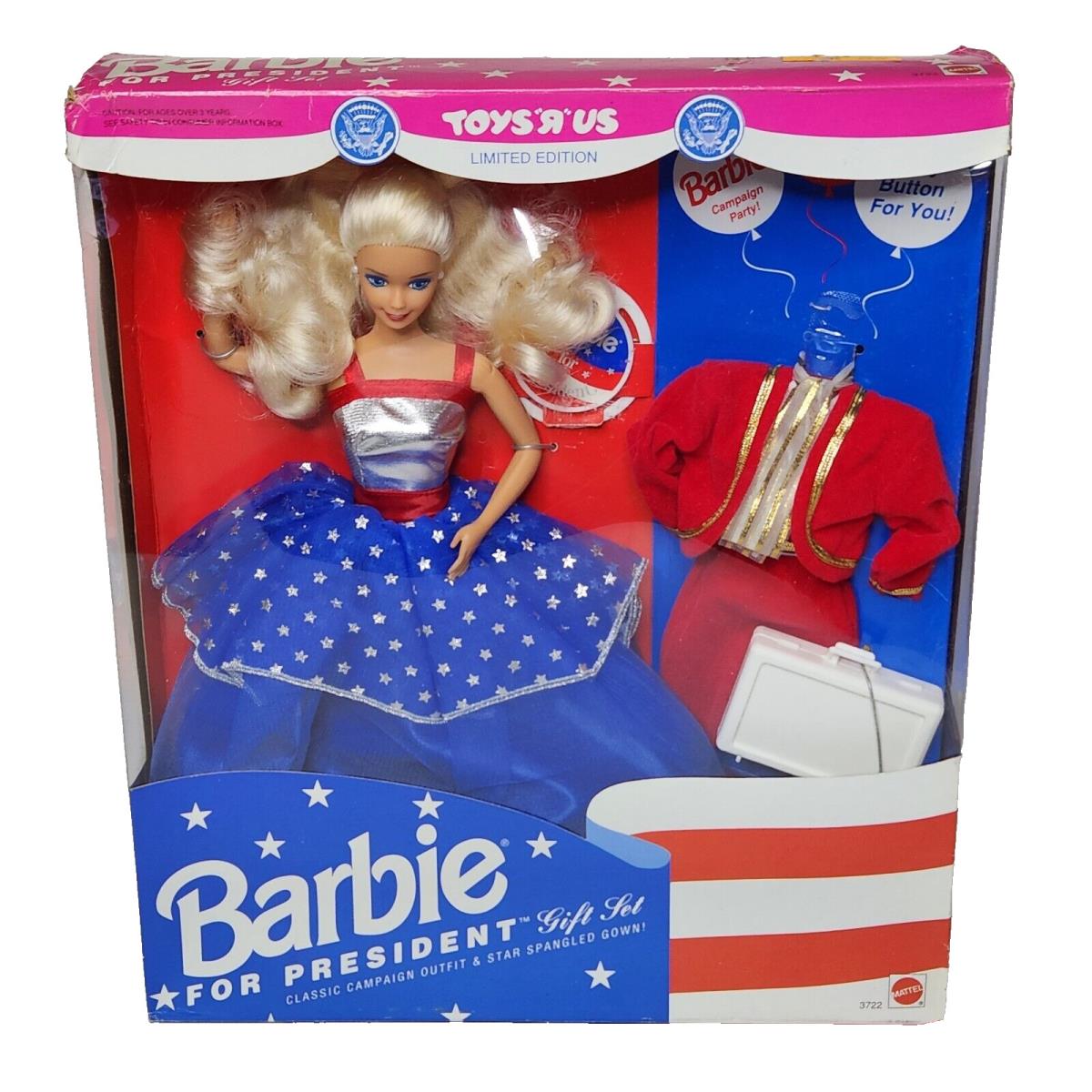 Vintage 1991 Barbie For President Gift Set Mattel Box 3722 Toys R US