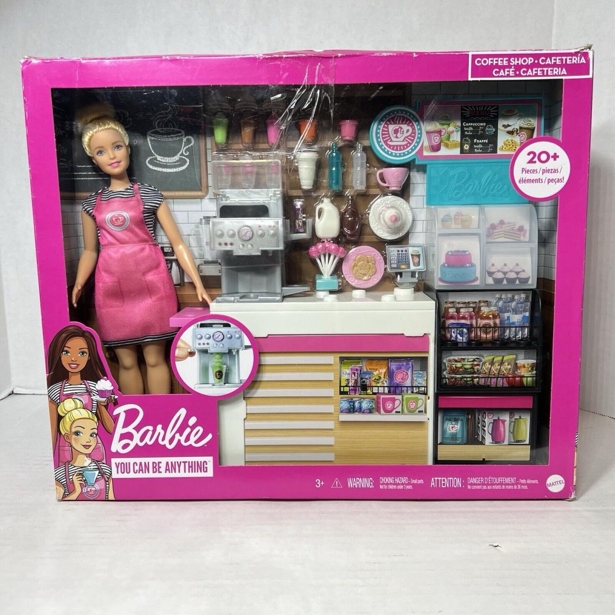 Barbie You Can Be Anything Coffee Shop Cafeteria Cafe Playset 20+ Pieces