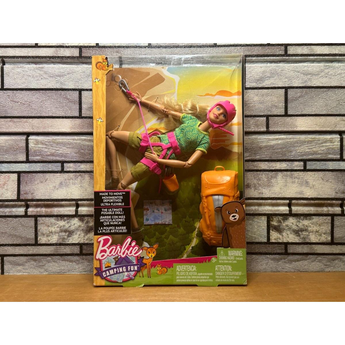 Camping Fun Made to Move Rock Climber Barbie Doll FTK25 Free Quikship