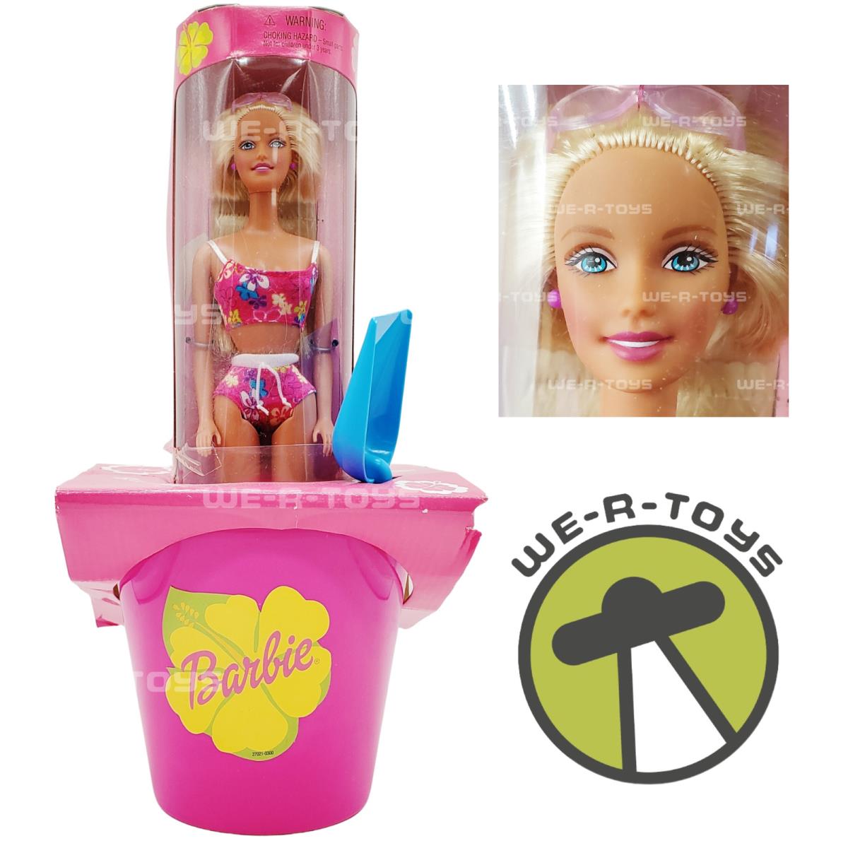 Barbie Beach Fun Hawaii Barbie and Beach Bucket Playset 1999 Mattel 70215 Nrfb