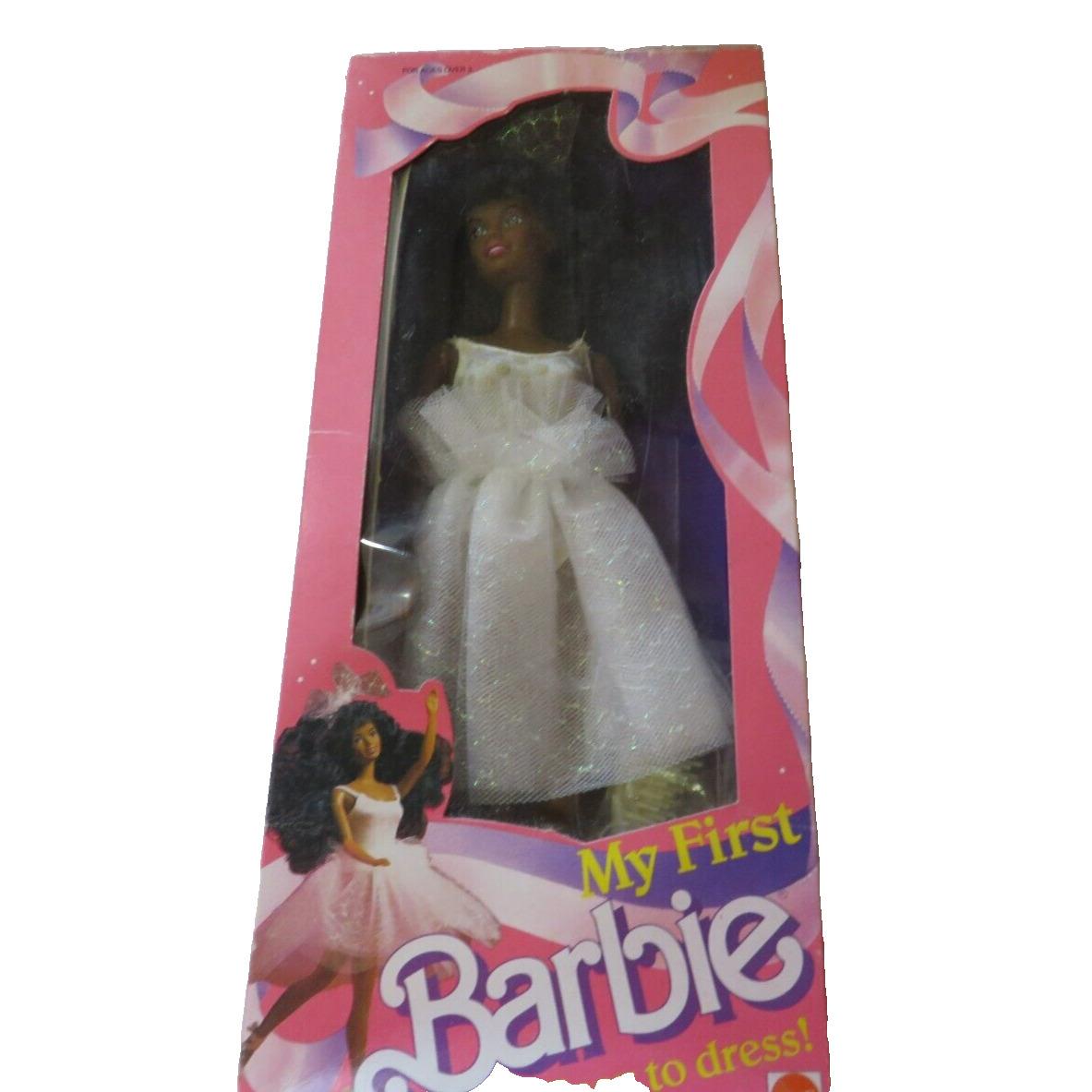 Vintage My First Black Barbie Doll 1281 Nrfb 1988 Mattel