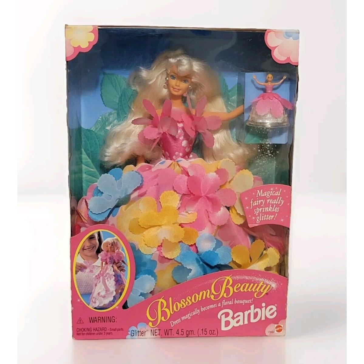 Blossom Beauty Barbie 1996 Mattel Dress Becomes a Floral Bouquet 17032 Glitter