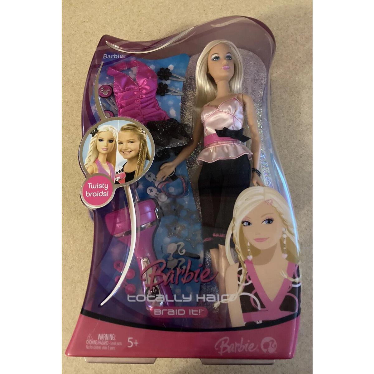 2007 Barbie Totally Hair - Braid it Doll and Playset