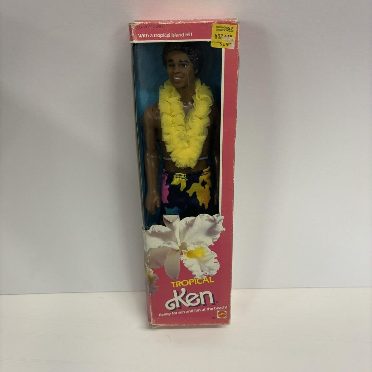 Vtg 1985 Barbie Tropical Ken Mattel 1023 African American Islander