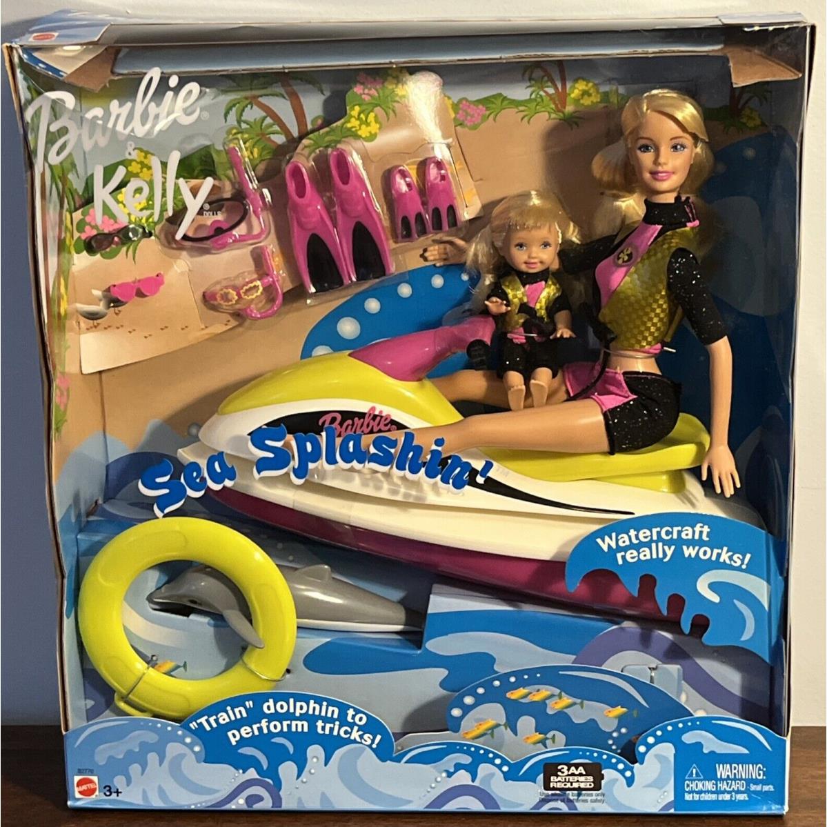 Mattel 2003 Barbie and Kelly Sea Splashin with Watercraft Dolph