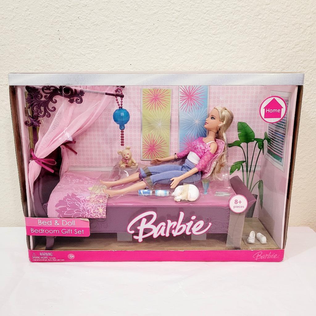 Barbie 2006 Home Bed Doll Bedroom Gift Set Mattel L0060 Nrfb Playset