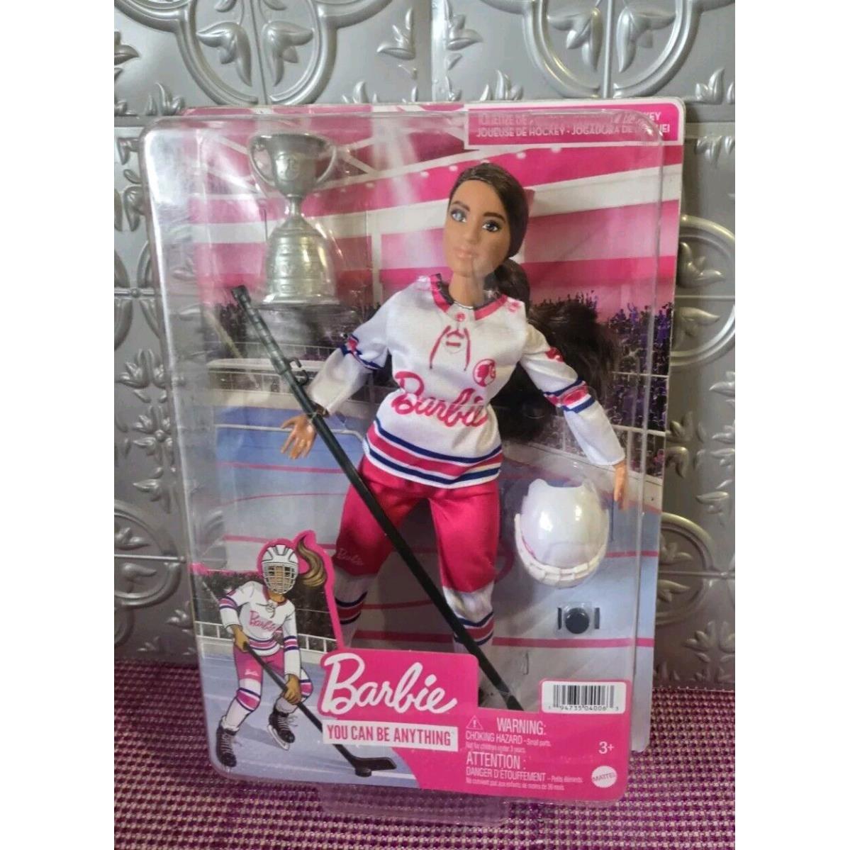 Barbie You Can Be Anything Ice Hockey Player Mattel Ages 3+ EBD002 NG