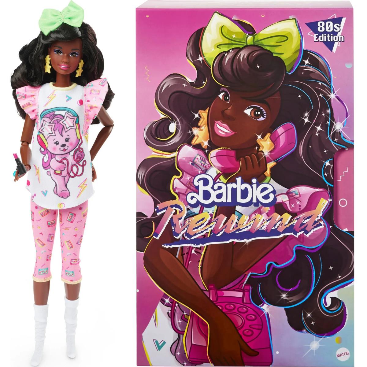 Barbie Rewind 80`s Slumber Party Edition Curly Black Hair 11 Doll