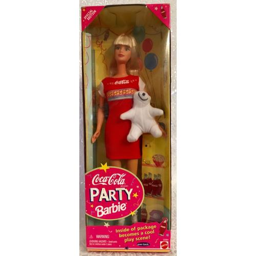 Barbie: Coca Cola Party W/ Polar Bear Toy 1998 22964 Nrfb