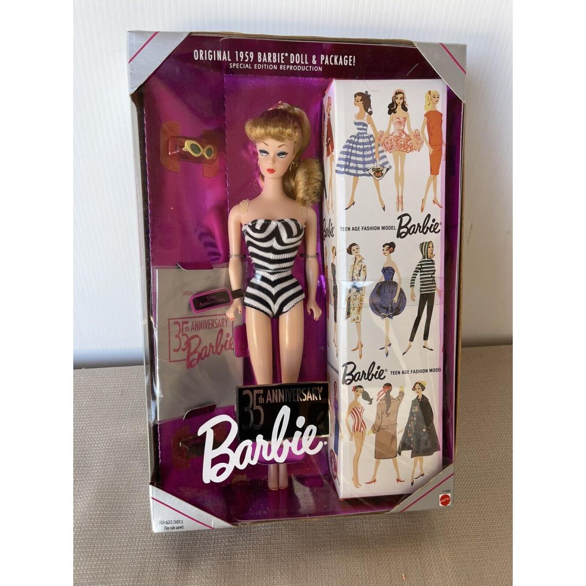 Barbie 35th Blonde Anniver.doll 93 White Irises Repro 59 PT Giftset Nrfb