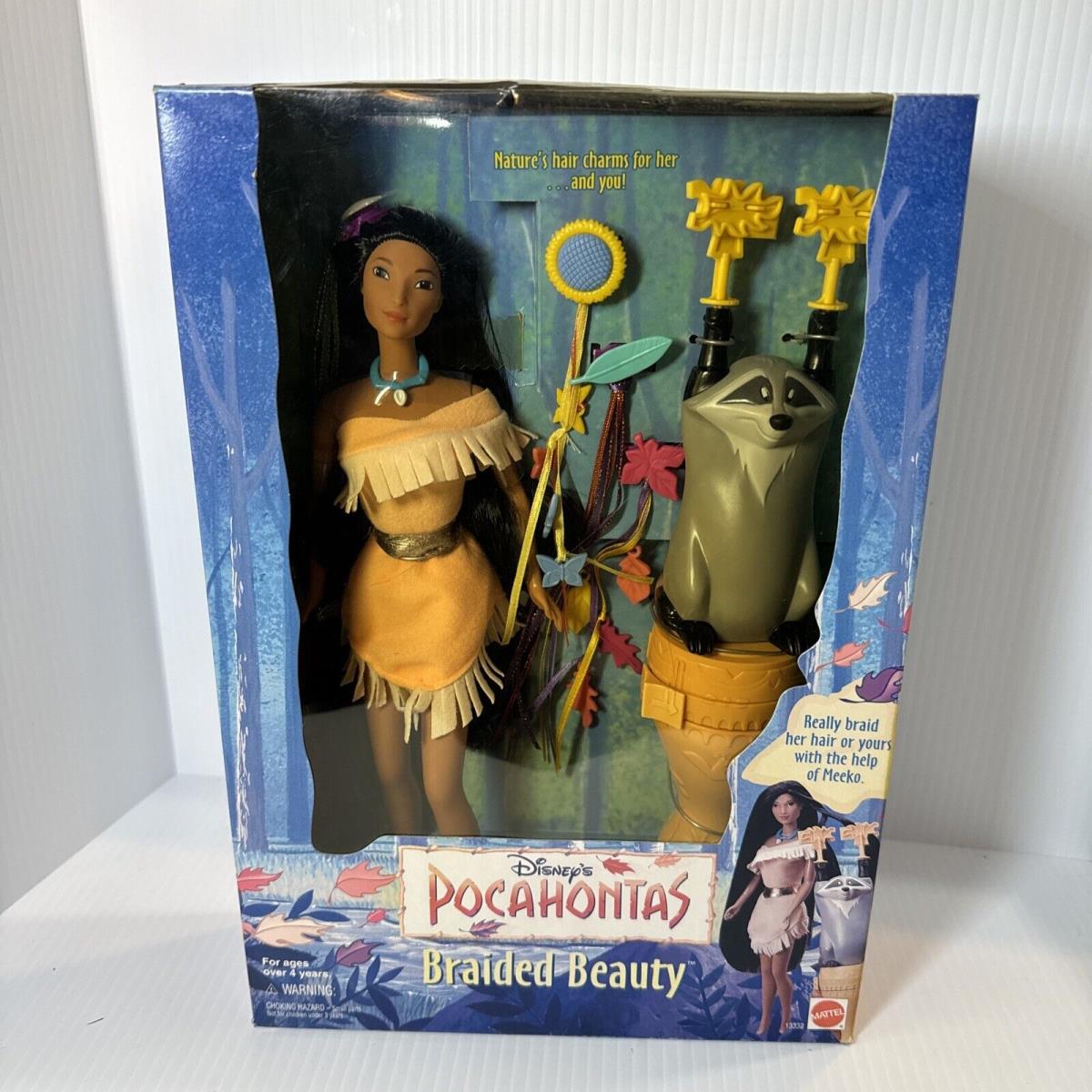 Mattel 1995 Pocahontas Braided Beauty with Meeko 13332 Vintage