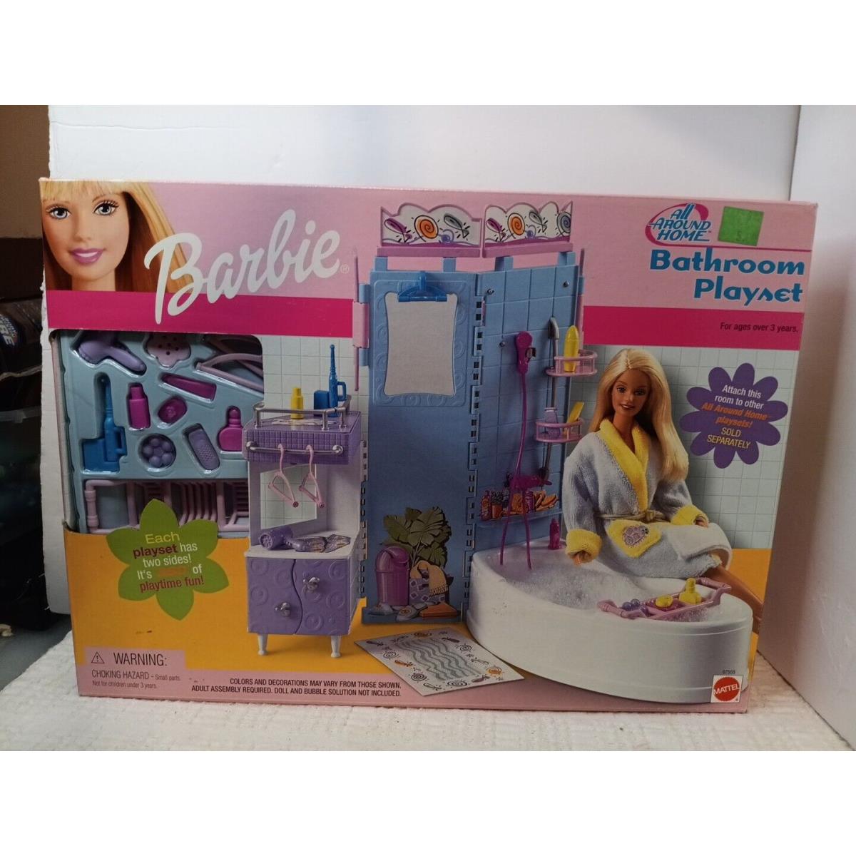 Mattel Barbie All Around Home Bathroom Playset 2001 Nrfb