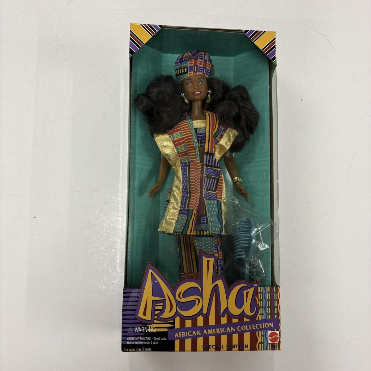 Vtg Mattel 1994 Asha Barbie Doll African American Collection 12676 Royal Kente