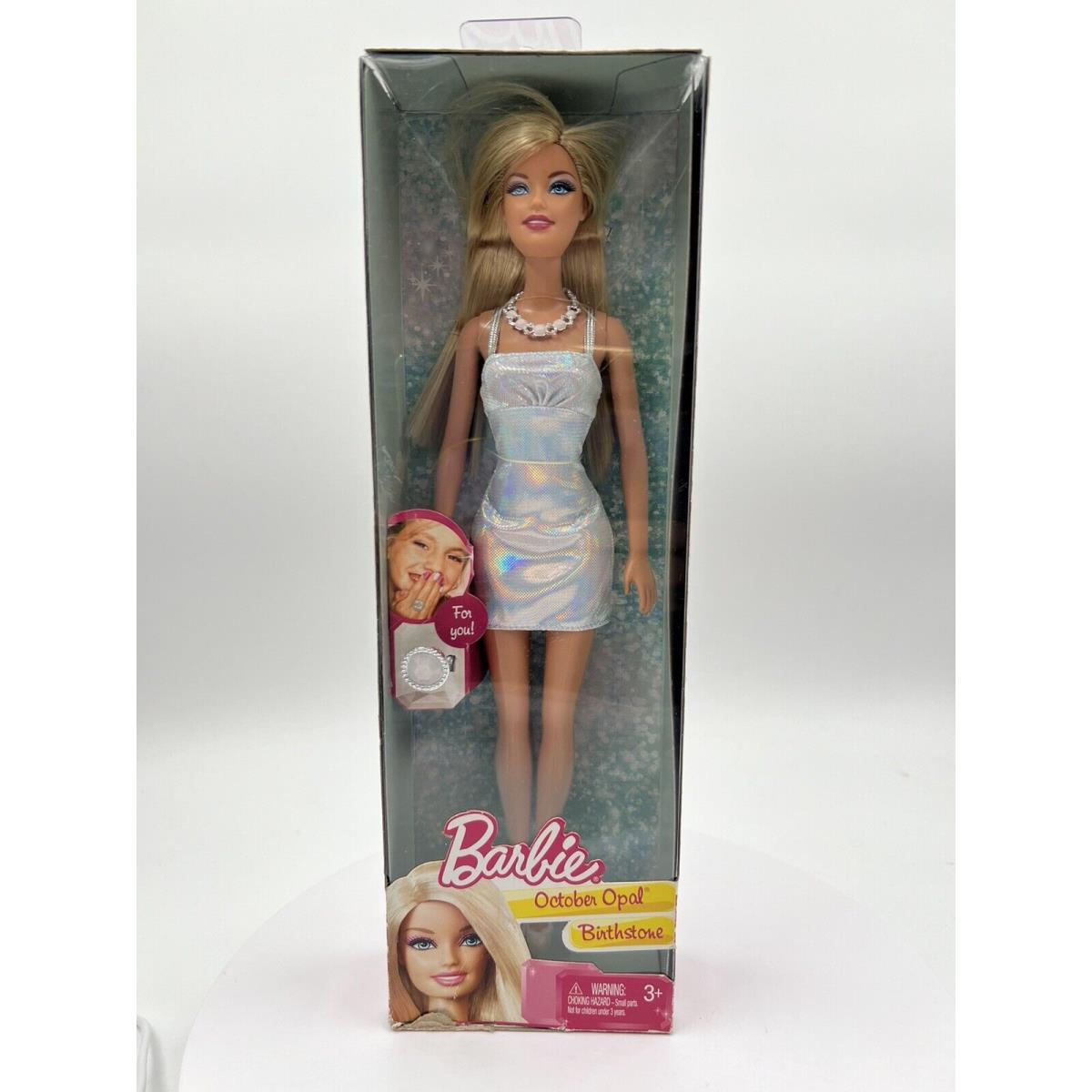 Barbie October Opal Birthstone Collection Doll 2010 Mattel V9528 Nrfb