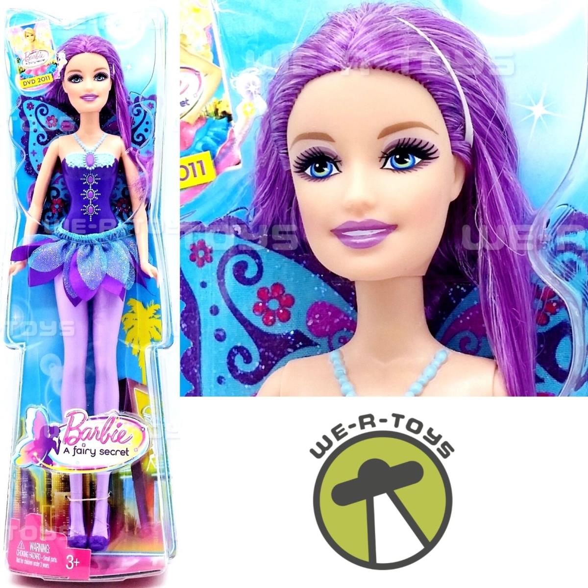 Barbie A Fairy Secret Doll Purple 2010 Mattel T7647 Nrfb