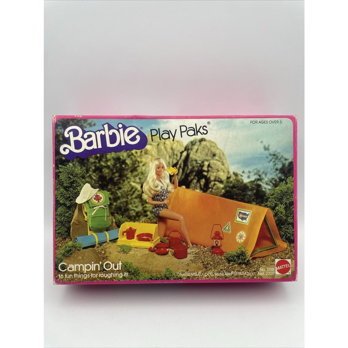 Mattel 1980 Barbie 2318-2320 Barbie Play Paks Campin` Out In Packaging