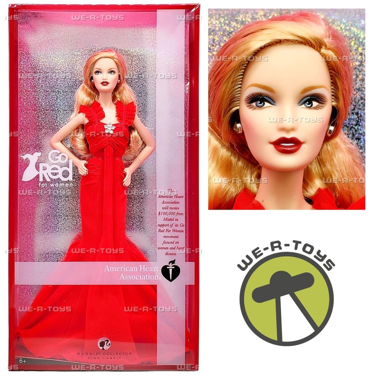 Go Red Barbie Heart Association Doll 2007 Mattel K7957