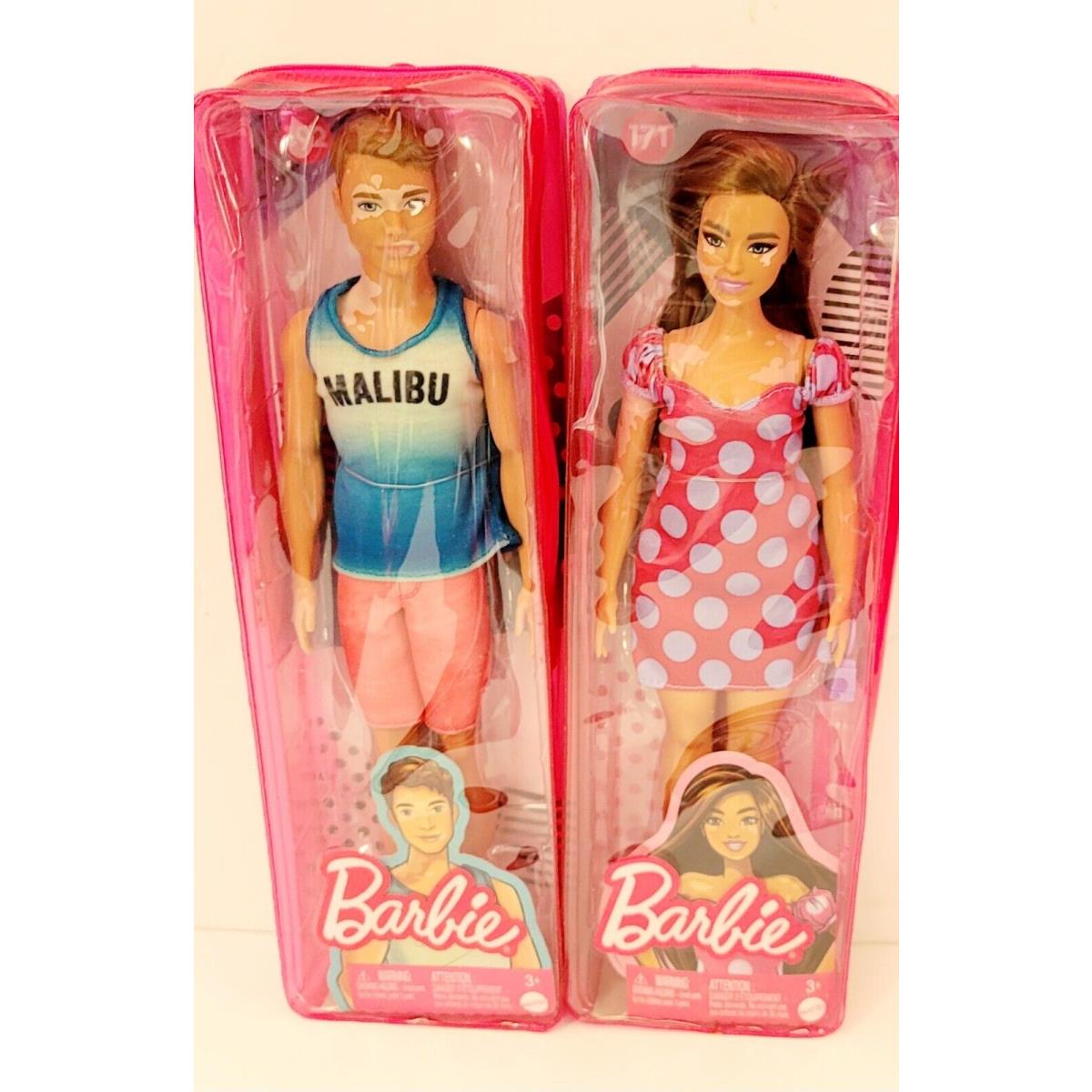 Mattel Barbie Fashionistas Malibu Ken 189 and 171 Doll Vitiligo Skin Condition