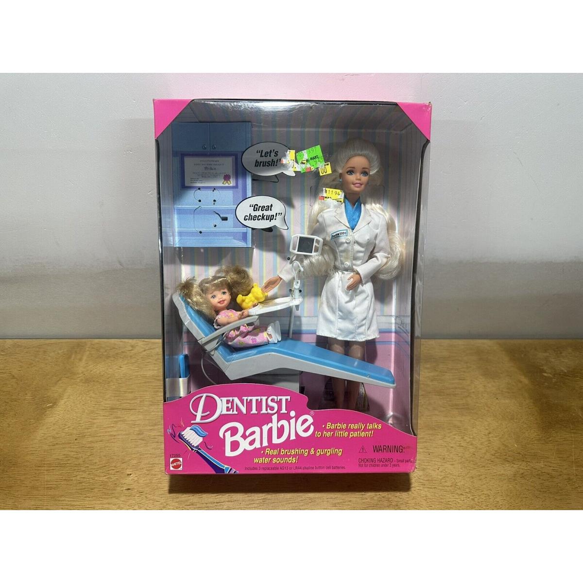 Vintage 1997 Dentist Barbie Kelly Play Set Doll Mattel Blonde Blonde