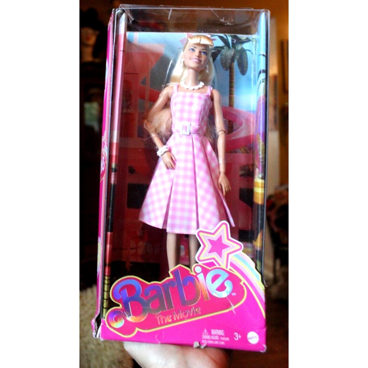 Barbie The Movie Pink Gingham Dress Margot Robbie Collectible Doll 2023