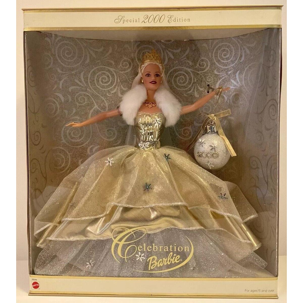 2000 Celebration Barbie Doll Special Edition 28369 Holding Ornament Mattel